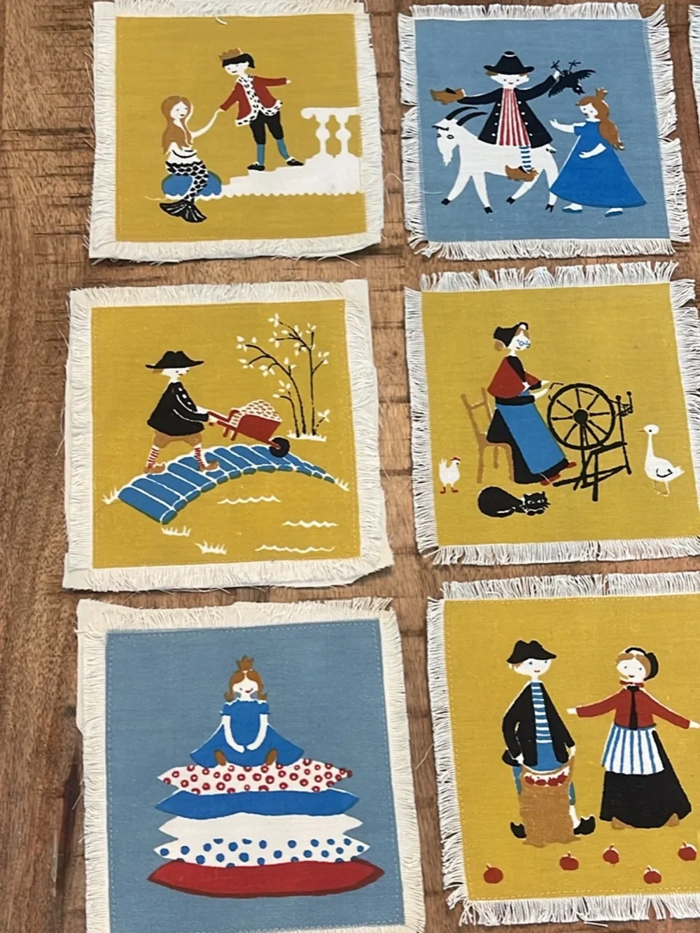 Vintage Cocktail Napkins Jangaard Denmark Hans Christian Anderson Fairy Tale